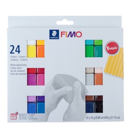 Plastic set - Polymer clay, Soft, 24 colors of 25 g