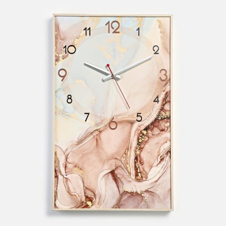 Carty clock is wall, interior "pink marble", smooth move, 57 x 35 x 4 cm-5