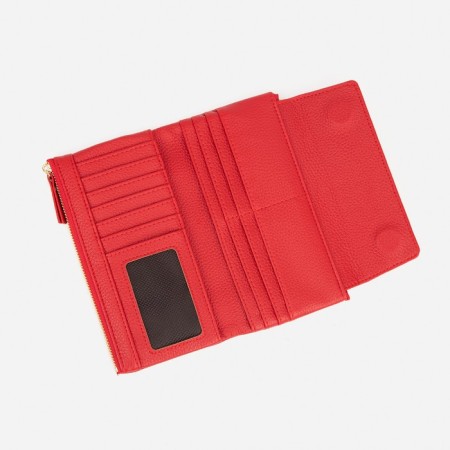 Women's wallet on magnets, red color-2