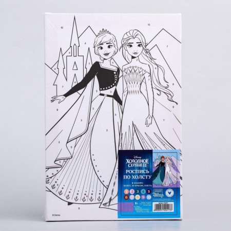 Picture on numbers for children "Anna and Elsa" 20x30 cm, cold heart-4