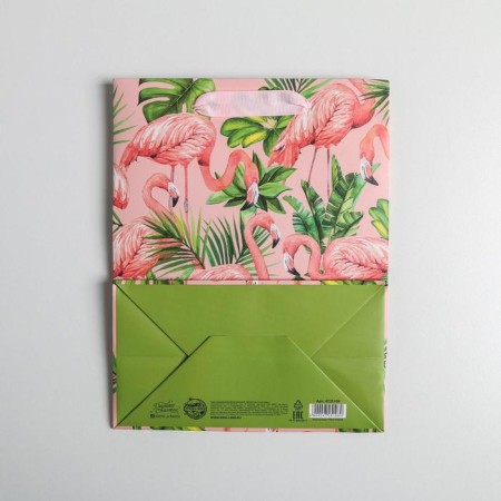 Package Gift Laminated Vertical, packaging, “Tropics and Flamingo”, MS 18 x 23 x 10 cm-3