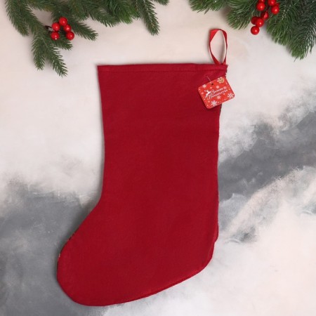 Soft suspension "sock - a snowman with a Christmas tree" 20x33 cm, white -red-2
