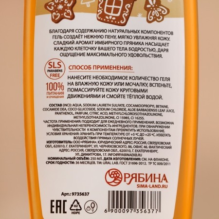 Gift set of cosmetics, shower gel 250 ml and washcloth, Winter Melody by Ural Lab-4