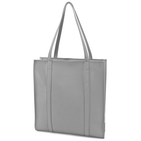 Women's bag B2823-05140, gray, genuine leather, 36x7x40 cm