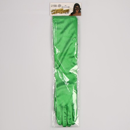 Carnival accessory- gloves 55cm, green color-4