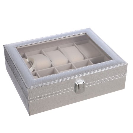 The casket to the leatherette to the clock 10 "Space. Silver" 8x25x20 cm