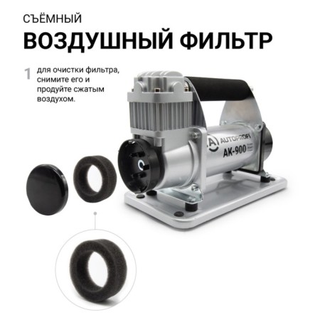 Air compressor Autoprofi, 90 l/min, 12V/30A, 350W, hose 5 m, power cure 3 m-5