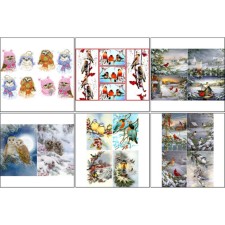 A set of decoupage maps 6 pcs 