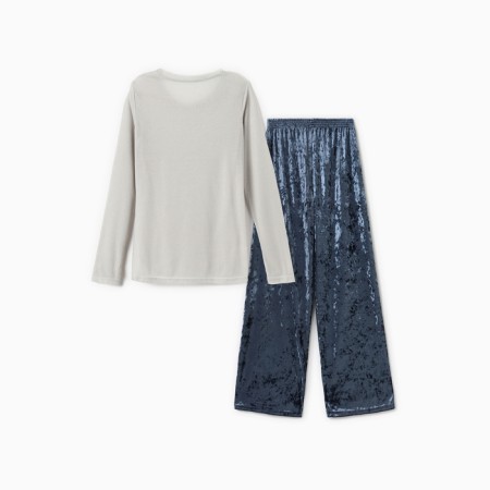Home Home (longshit and trousers) KAFTAN "velvet", 52-54, gray/pigeon-10