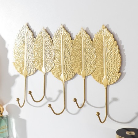 Decorative "mulberry leaves" Golden 19x30.5 cm hooks