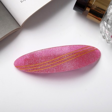 Hair hairpin "Ophelia" stripes diagonal, 9 cm, mix