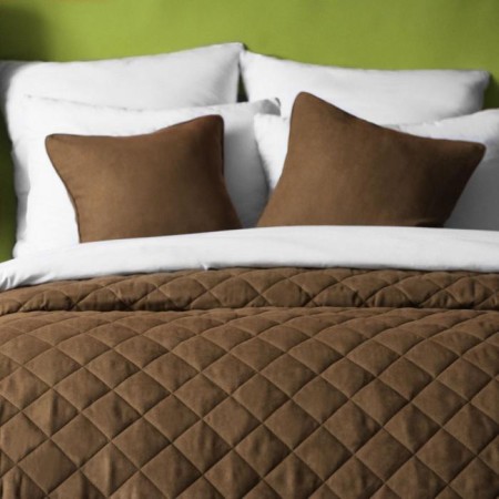Cover with pillowcases "Kim", size 230x250 cm, brown color-2