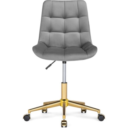 Computer chair Chester Metal/velor, gold/gray 49x60x84 cm-2