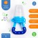 Nibbler for feeding, with silicone mesh, in a container, blue color