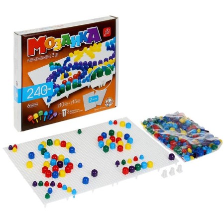 Mosaic round, 240 elements, 6 colors, 2 boards