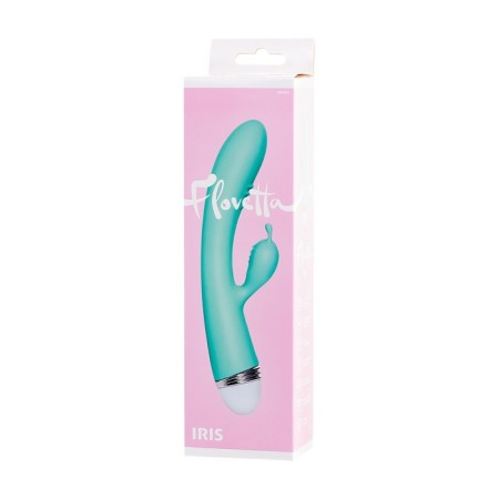 Flovetta by Toyfa Iris vibrator with clitoral stimulator, silicone, 22 cm, blue color-13
