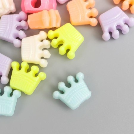 Beads for creativity plastic "Crown. Pastel colors" set 44 pcs 15 g 1.3x1 cm-2