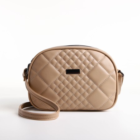 Bag Women's Cross-Bodi with a zipper, beige color