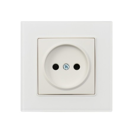 Single Tot Matte Glass, 10 A, hidden, without salary, glass, white-2