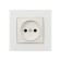 Single Tot Matte Glass, 10 A, hidden, without salary, glass, white