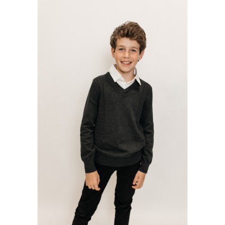 Jumper for boys, height 170-176 cm, dark gray color-1