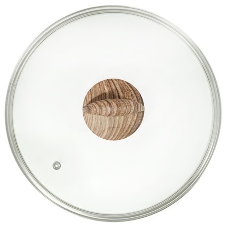 Glass cover Panairo Wood, Soft-Touch pen, with a lid, d = 22 cm-3