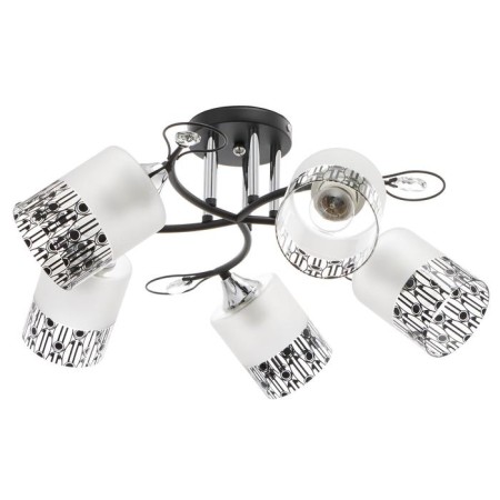 Chandelier gallop 890551 5x60W E27 black/matte white with black pattern-1