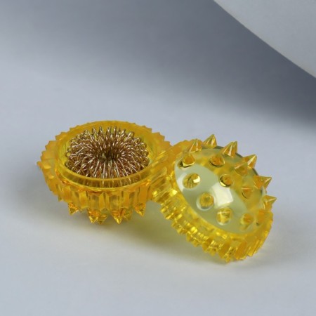 Su-jok massage, d = 3.5 cm, with 2 rings, yellow color-8