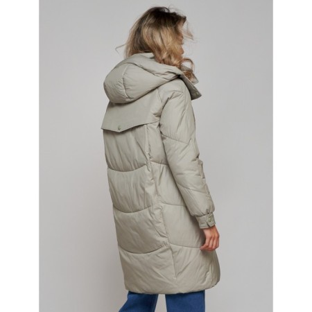 Coat insulated winter female, size 42, color light green-6