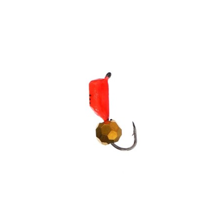 Mormyshka column red, black strip + gold ball, weight 0.9 g-1