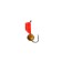 Mormyshka column red, black strip + gold ball, weight 0.9 g