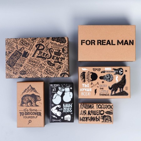Set of boxes 6 in 1, gift packaging, “for the best man”, 12 x 7 x 4 - 22 x 14 x 8.5 cm-15
