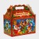 New Year. Gift box New Year's casket "Children in red" 21.2 x 12.3 x 22.6 cm.