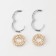 Earrings with the removable element "Transformer" circles, the color of silver with gold