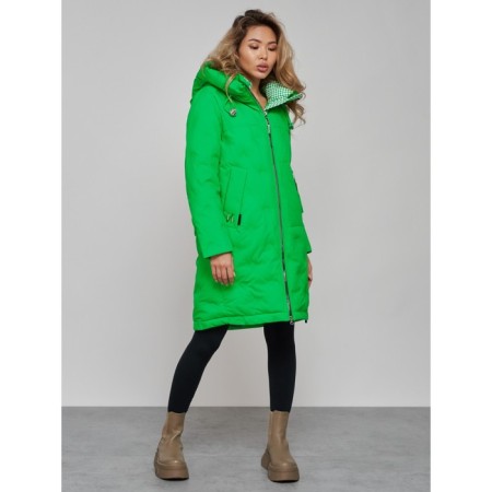 Coat insulated winter female, size 42, green color-1