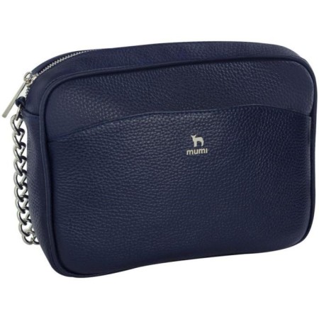 Cross-Bodi bag with Mumi zipper, external pocket, dark blue color