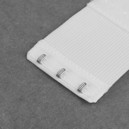 Flasp-upsurger for a bra, 3 rows 3 hooks, 5 × 10.5 cm, 3 pcs, white color-1