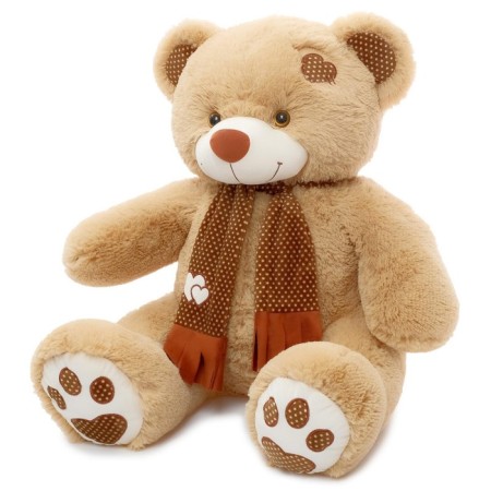 Soft toy "Bear Tony with a scarf" Coffee, 90 cm-2