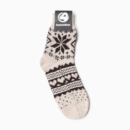 New Year. Women's socks, beige color, rr 23-25-2