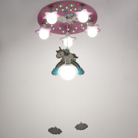 Chandelier 86207/6 E27 40W pink-white 50x50x24 cm Bayerlux-1