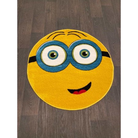 Round Merinos Smile carpet, size 100x100 cm, yellow color