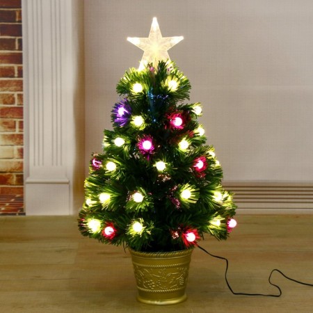 Fibrooptic Christmas tree "light" 60 cm d of the lower tier 35 cm 54 branches