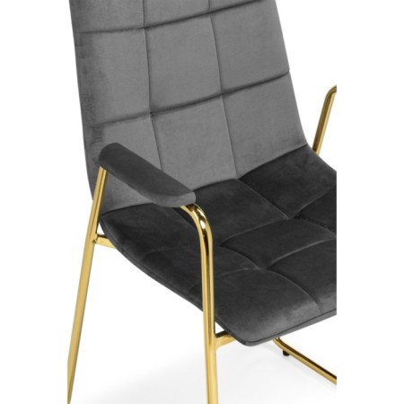 LANA Metal/velor, Golden/Gray chair 57x56x88 cm-5