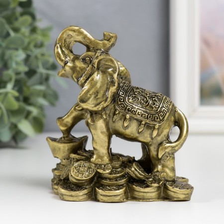 NECK Polystone "Elephant with coins" of bronze 8.5x8 cm