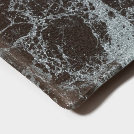 Glass Soldier rectangular dish for supply magistro "marble", 25.5 × 13.5 × 1.5 cm, color graphite-3