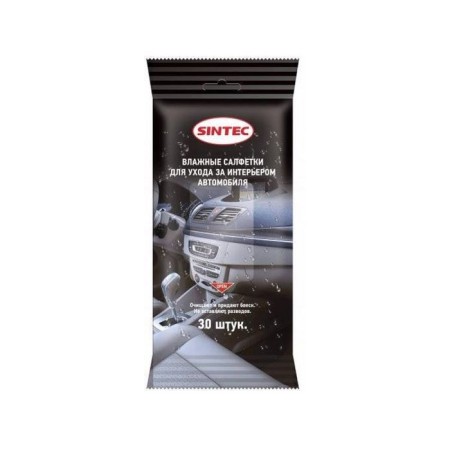 Wet Sintec napkins for caring for a car, 30 pcs
