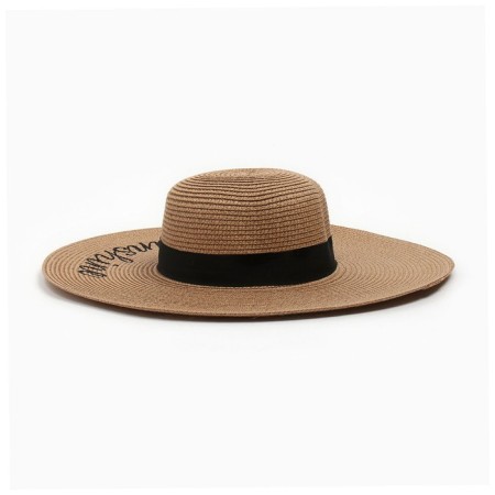 Women's hat, beige color, size 56-1