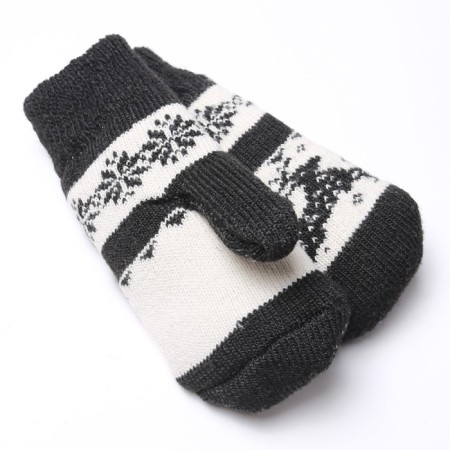 Women's mittens, black/white color, size 20-22-1