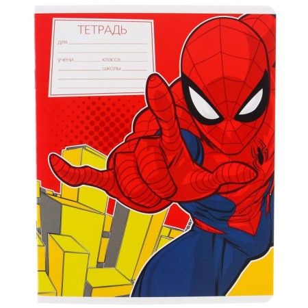 Notebook in a ruler of 12 sheets, 5 types of mix, cover coated cardboard, spider-man-11