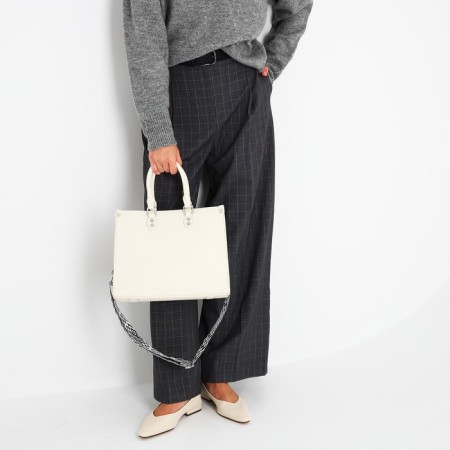 Bag Female Tout with zipper, white color-9